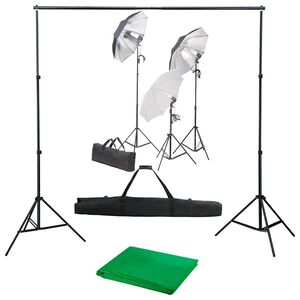 vidaXL Fotostudijos komplektas su ap&scaron;vietimo rinkiniu ir fonu