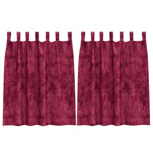 vidaXL Aksominio tipo užuolaidos 2 vnt. Vyno raudona 140 x 140 cm