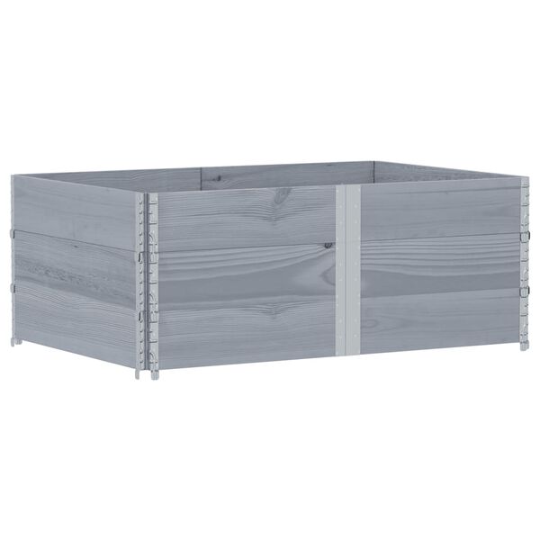 vidaXL Padėklų apvadai, 3vnt., pilki, 150x100cm, pu&scaron;ies masyvas