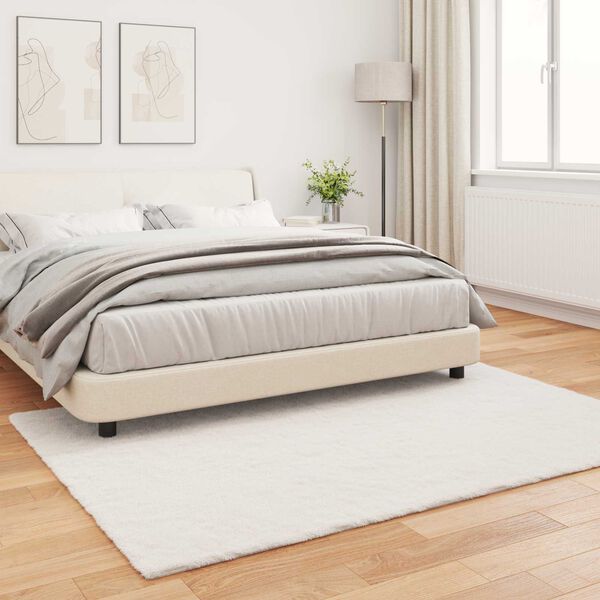 vidaXL Dirbtinio triu&scaron;io kailio kilimas Olite Kreminė 160 x 230 cm