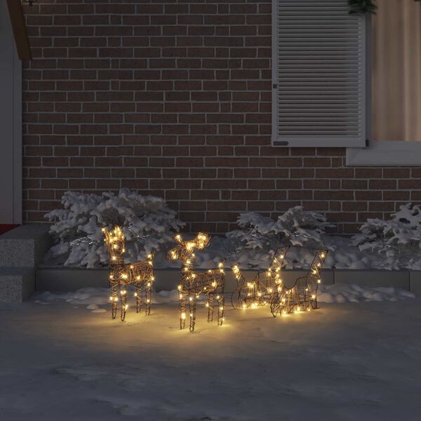 vidaXL Elnių tempimo roges &Scaron;ilta balta 53 x 28 x 33 cm Ratanas