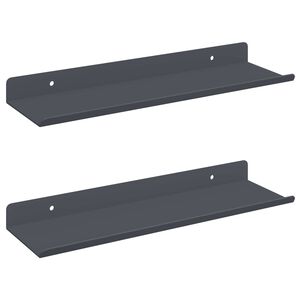 vidaXL Plūduriuojanti lentyna 2 pcs Antracitas 30 x 9 x 2,5 cm Plienas