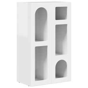 vidaXL Kabalas Auk&scaron;tai blizganti balta 59 x 35 x 100,5 cm