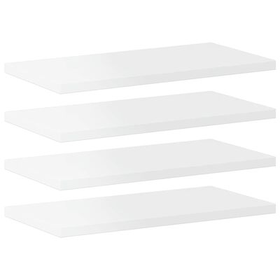 vidaXL Knygų lentynos plokštės, 4vnt., baltos, 40x20x1,5cm, MDP