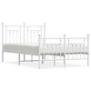 vidaXL Lovos rėmas su galvūgaliu/kojūgaliu, baltas, 135x190cm, metalas