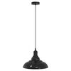 vidaXL Pakabinamas &scaron;viestuvas, reguliuojamo auk&scaron;čio, E27, blizgios juodos spalvos, &Oslash; 31 cm, metalas