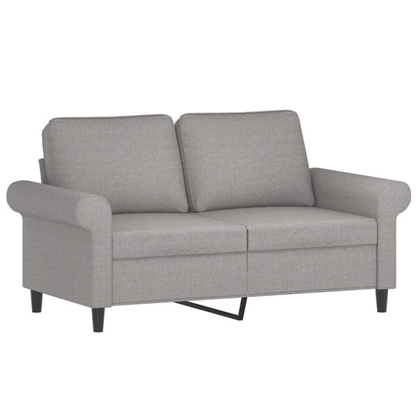 vidaXL Dvivietė sofa, &scaron;viesiai pilkos spalvos, 120cm, audinys