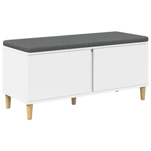 vidaXL Koridoriaus suolas su pagalve su durimis Balta 100 x 38 x 46 cm