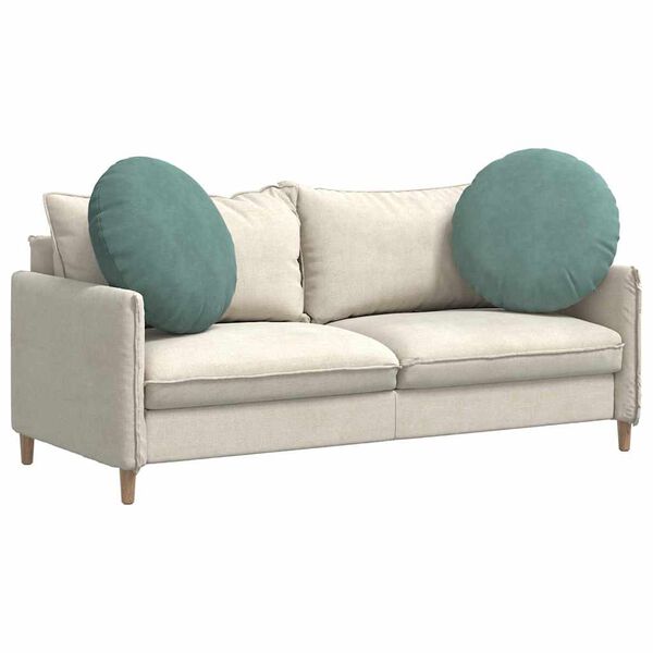 vidaXL Sėdynių pagalvėlės 2 pcs Jūrinė žalia Ø 40 x 13 cm Aksomas