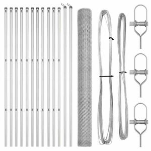 vidaXL Heksagonalinė tvoros tvirtinimo sistema 25 x 1,6 m Sidabrinė