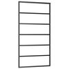 vidaXL Stumdomos durys, juodos, 102x205cm, ESG stiklas ir aliuminis