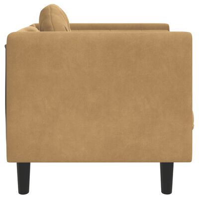 vidaXL Krėslas su pagalvėle, rudos spalvos, aksomas
