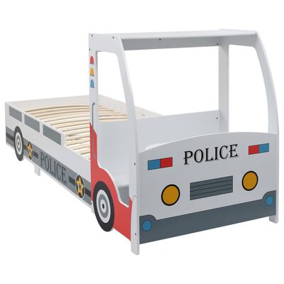 vidaXL Vaikiška lova policininko mašina su stalu, 90x200 cm