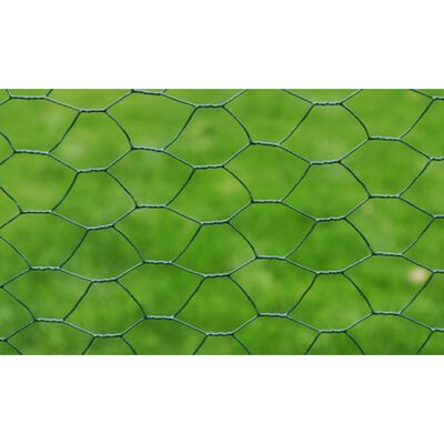 vidaXL Vielinis tinklas, žalias, 25x0,5m, cinkuotas ir dengtas PVC