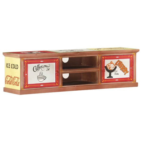 vidaXL TV spintelė, 130x30x36cm, mango masyvas, tapyta rankomis