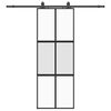 vidaXL Stumdomos durys su įrangos rinkiniu, juodas, 76x205 cm