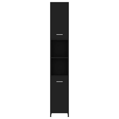 vidaXL Vonios kambario spintelė, juoda, 30x30x183,5cm, mediena
