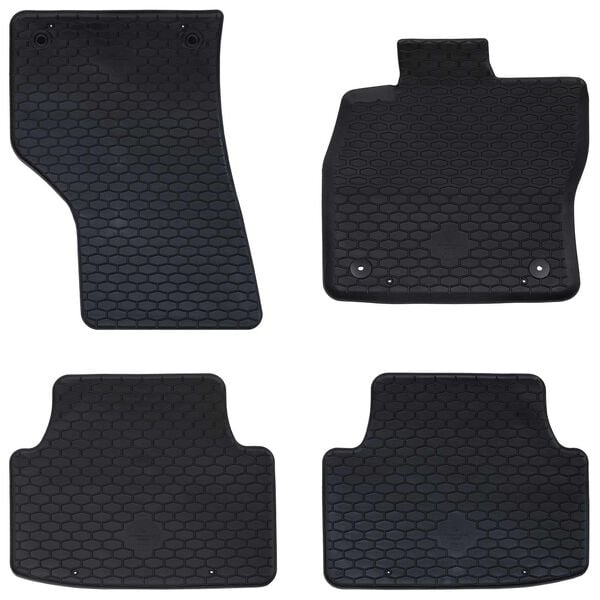 vidaXL Automobilių kilimėlis 4 pcs Juoda Sėdynė LEON TPE