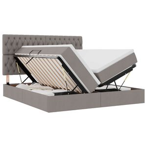 vidaXL LED saugojimo lova su čiužiniu Taupe 180 x 200 cm Audinys
