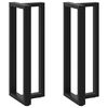 vidaXL Baro stalo kojos, T formos, 2 vnt., juodos, 50x35x(110-111) cm, plienas