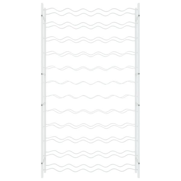 vidaXL Vyno laikiklis 72 buteliams, baltos spalvos, metalas