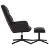 vidaXL Poilsio kėdė su taburete, juodos spalvos, dirbtinė oda