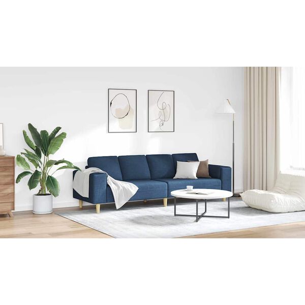 vidaXL Svetainės sofa Mėlyna 250 x 77 x 76 cm Poliesteris