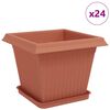 vidaXL Augalų vazonai 24 vnt. Raudona plyta Plastmasė