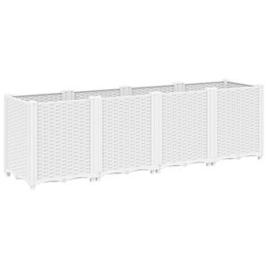 vidaXL Sodo lovelis, baltos spalvos, 160x40x53cm, PP