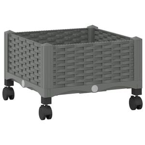 vidaXL Sodo puodynė su ratukais &Scaron;viesiai pilka 40 x 40 x 29 cm PP