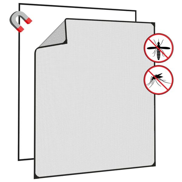 vidaXL Magnetinis tinklelis nuo vabzdžių langams, antracito, 130x150cm