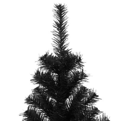 vidaXL Dirbtinė Kalėdų eglutė su stovu, juodos spalvos, 210cm, PVC