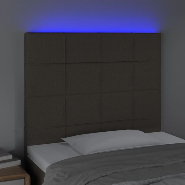 vidaXL Galvūgalis su LED, taupe spalvos, 90x5x118/128cm, audinys