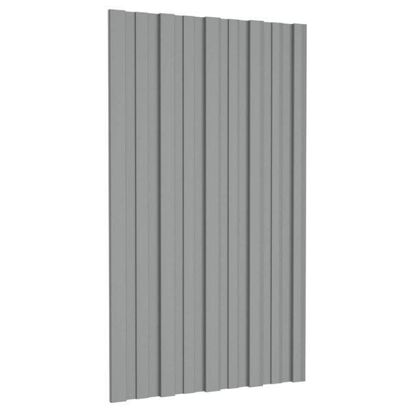 vidaXL Stogo plok&scaron;tė 12 pcs Pilka 80 x 45 cm Galvanizuotas plienas