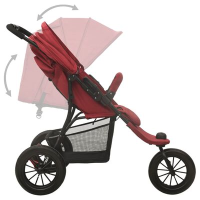 vidaXL Vaikiškas vežimėlis, raudonos spalvos, plienas