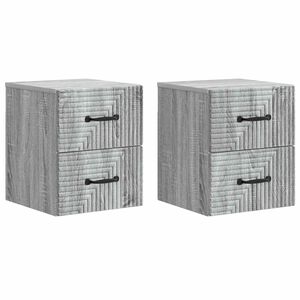 vidaXL Sieninis naktinis staliukas 2 pcs Pilka sonoma ąžuolo