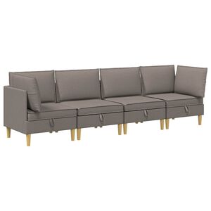 vidaXL Modulinė sofa su laikymo vieta 4 vnt. Taupe Audinys