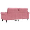 vidaXL Dvivietė sofa, rožinės spalvos, 140cm, aksomas