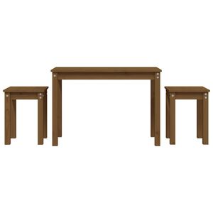 vidaXL Sustumiami staliukai, 3vnt., medaus rudi, pu&scaron;ies masyvas