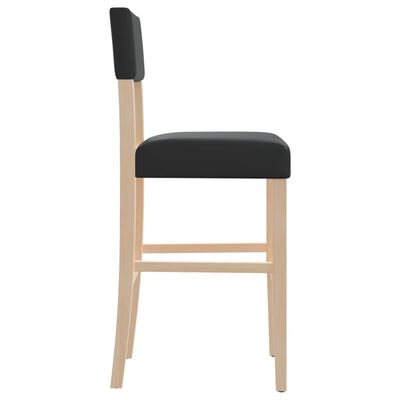 vidaXL Baro kėdės, 2vnt., kaučiukmedžio masyvas ir dirbtinė oda