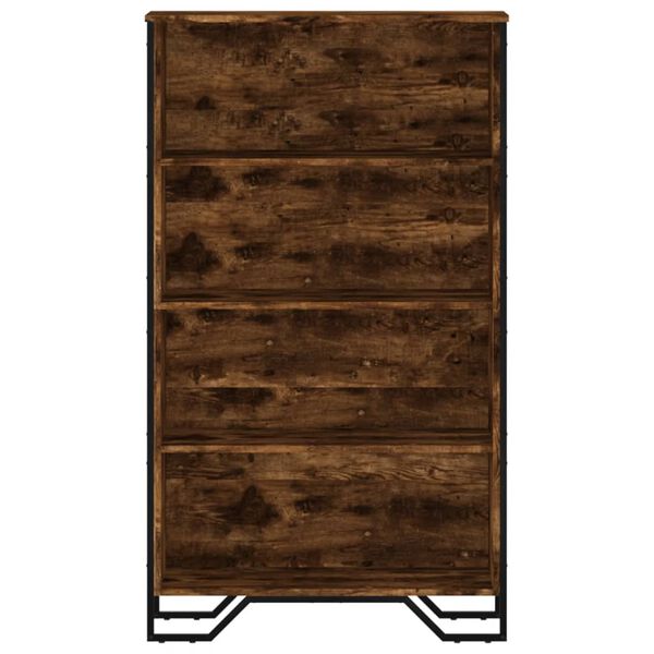 vidaXL Knygų spinta, dūminio ąžuolo, 80x31x137,5cm, apdirbta mediena