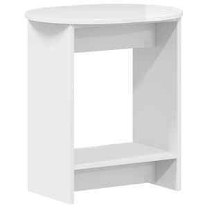 vidaXL &Scaron;oninis stalas Itin blizgi balta 50 x 39,5 x 55 cm