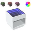 vidaXL Kavos staliukas su Infinity LED lemputėmis, baltas, 50x50x50cm