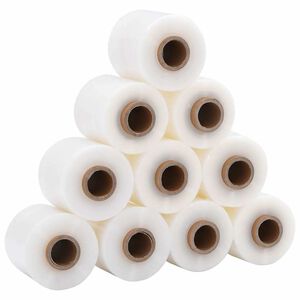 vidaXL Tampri plėvelė su rankena, 10 vnt., skaidri, 23 &micro;m, 10 cm x 150 m