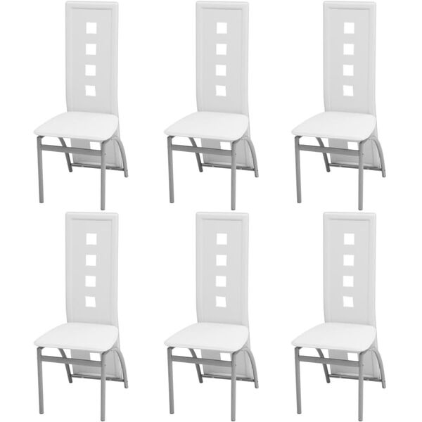 vidaXL Septynių Dalių Valgomojo Baldų Komplektas, Baltas