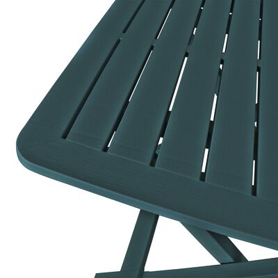 vidaXL Sulankstomas bistro baldų komplektas, 3d., žalias, plastikas