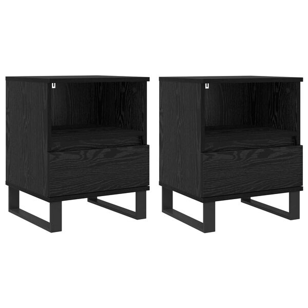 vidaXL Lovos spintelė Juodas ąžuolas 40 x 35 x 50 cm Apdirbta mediena