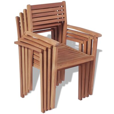vidaXL Sudedamos sodo kėdės, 4 vnt., tikmedžio mediena