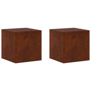 vidaXL Augalų stovas 2 pcs Rūdijanti 40 x 40 x 40 cm