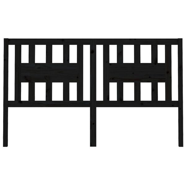 vidaXL Galvūgalis, juodas, 146x4x100cm, pu&scaron;ies medienos masyvas